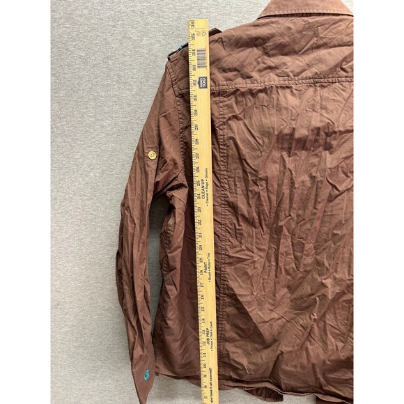 Cavi Long Sleeve Button-up Brown Turquoise Stripes Size2XL (9-03m) - Picture 12 of 12